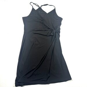 BCBGeneration Black Faux Wrap Holiday‎ Mini Dress Side Knot Size L NEW